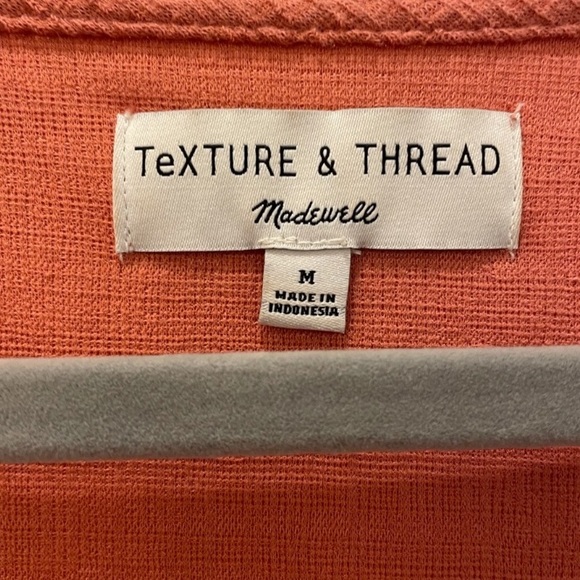 Madewell Texture & Thread Puff-Sleeve Dress / short Sleeve Button Down - Picture 7 of 7